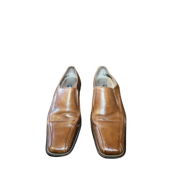 Stacy Adams Hillman Loafers Sz 12M Bike Toe Cognac Brown Workwear - Picture 1 of 6